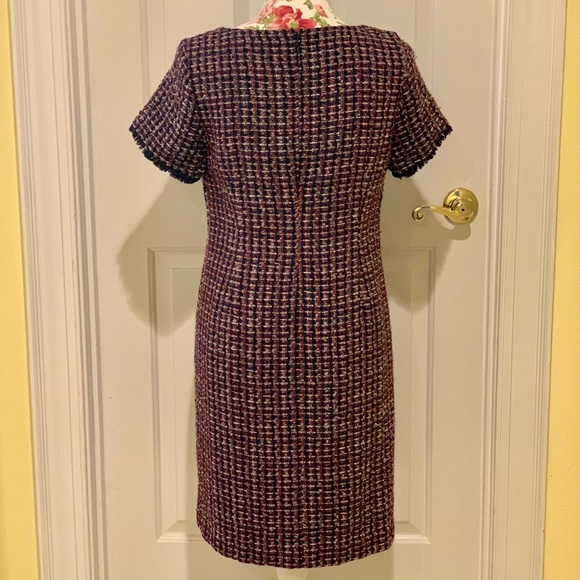 Talbots navy tweed short sleeve shift dress - 8P - Picture 3 of 10